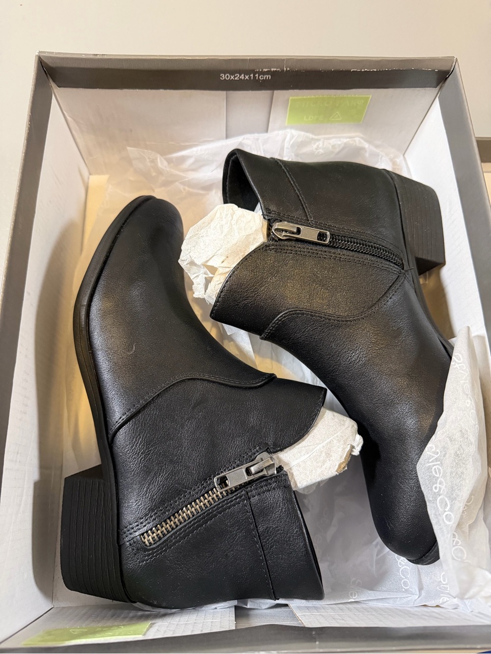 Style & Co. Amelia Women’s Black Ankle Booties Size 5 – Side Zip Block Heel